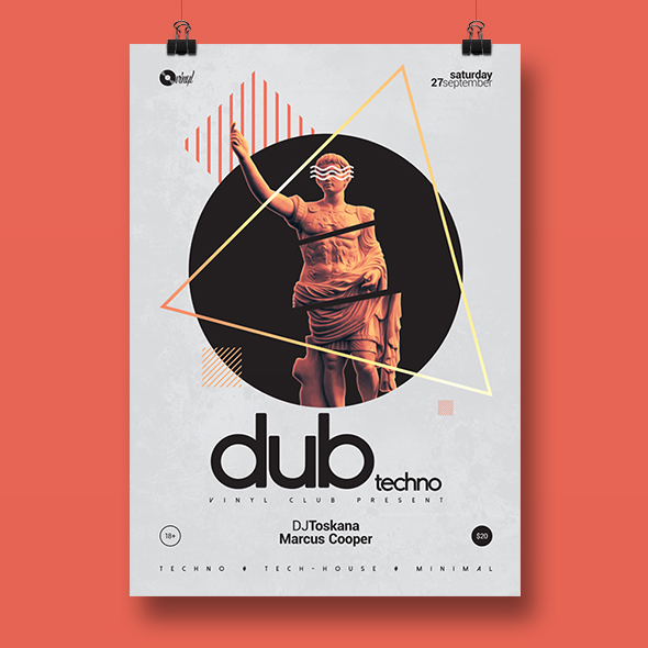 dub techno poster template
