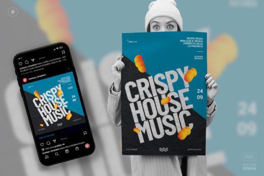 House Music Poster, Flyer Template