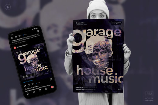 Garage House Music Poster Template