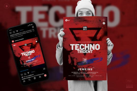 Techno Party Flyer Template