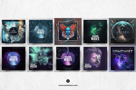 Electronic Music Album Covers – Big Bundles | Pixelsao Templates