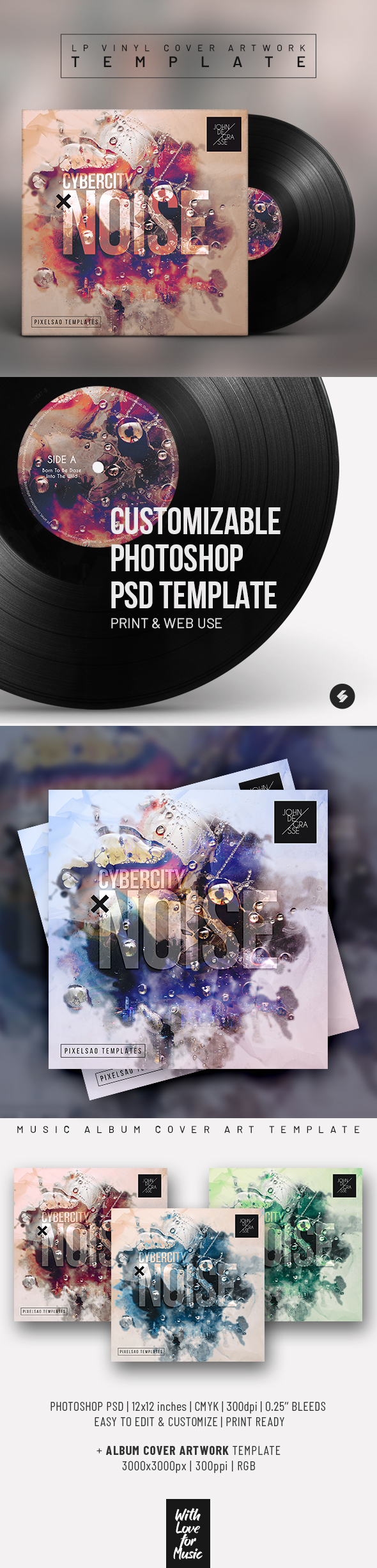 electronic music cover art template