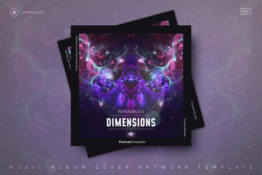 dimensions album cover art template
