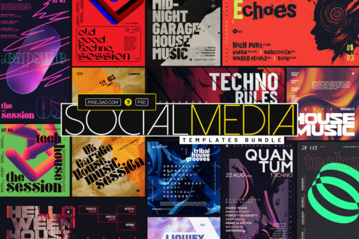 club music social media cover templates bundle