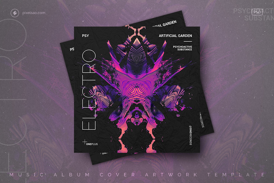 Electro Acid Album Cover Template