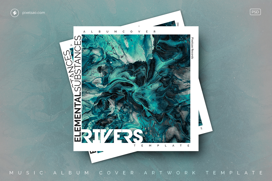 Rivers Abstract Album Cover PSD